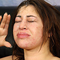 Britteny Stevens gets a sticky facial